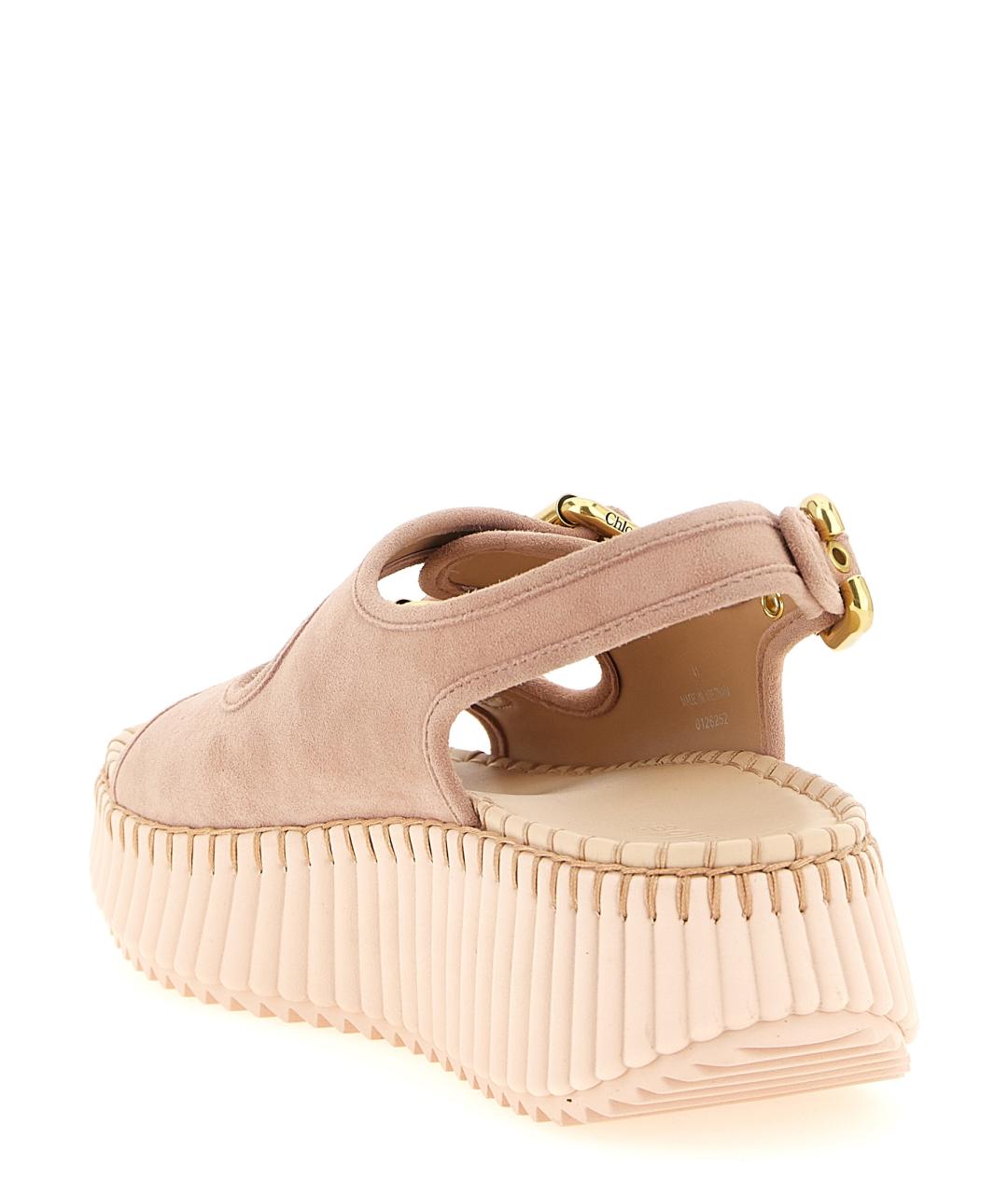 CHLOE Розовые кожаные босоножки, фото 3