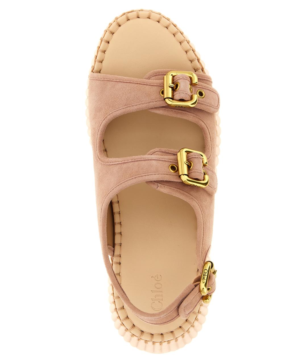 CHLOE Розовые кожаные босоножки, фото 4