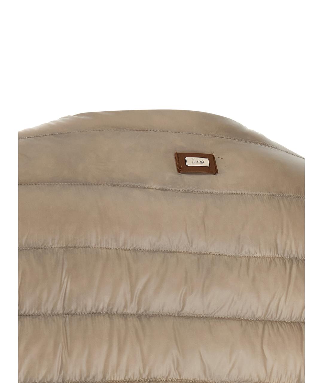 HERNO Бежевый полиамидовый пуховик, фото 4