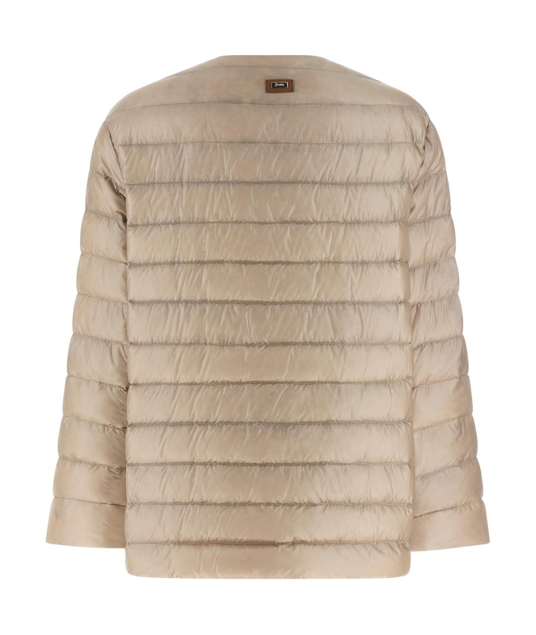 HERNO Бежевый полиамидовый пуховик, фото 2