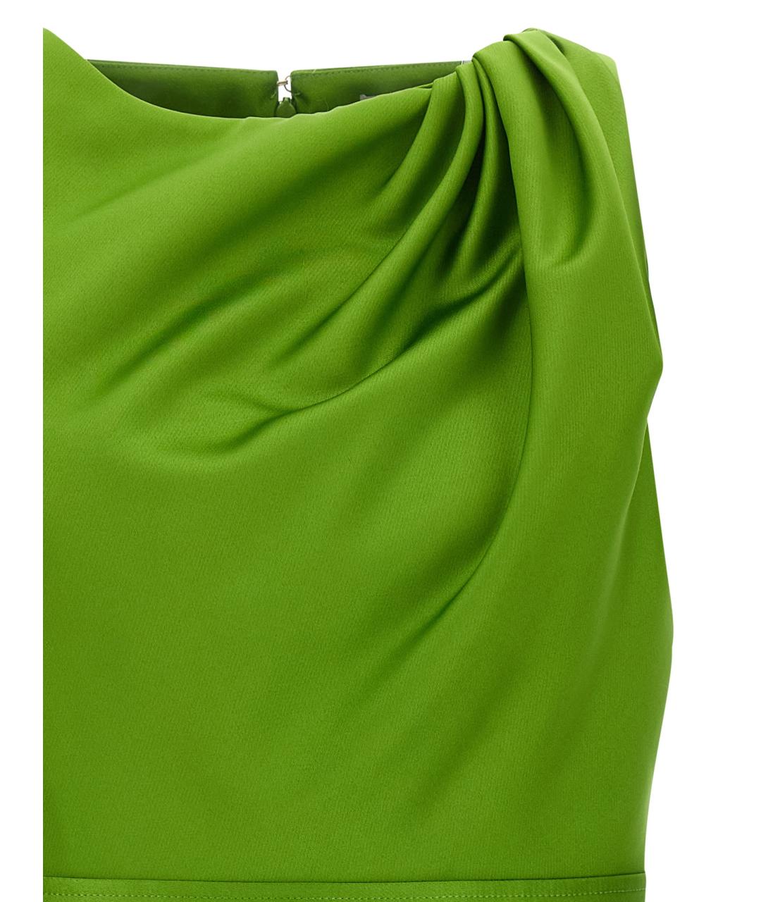 ELISABETTA FRANCHI Зеленые полиэстеровое коктейльное платье, фото 3