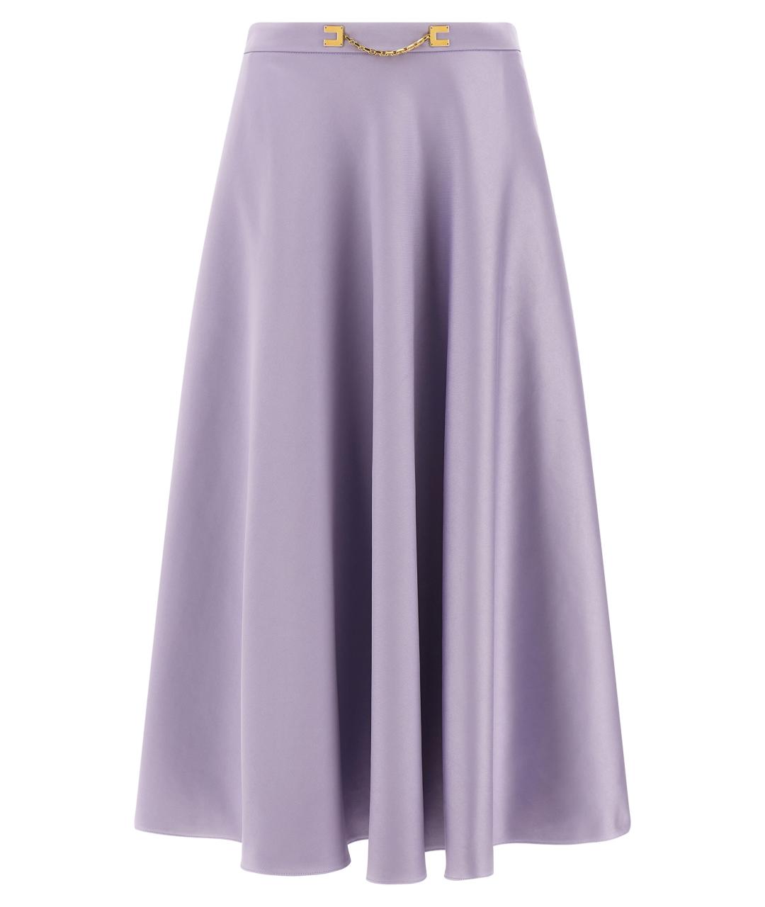 ELISABETTA FRANCHI Фиолетовая полиэстеровая юбка миди, фото 1