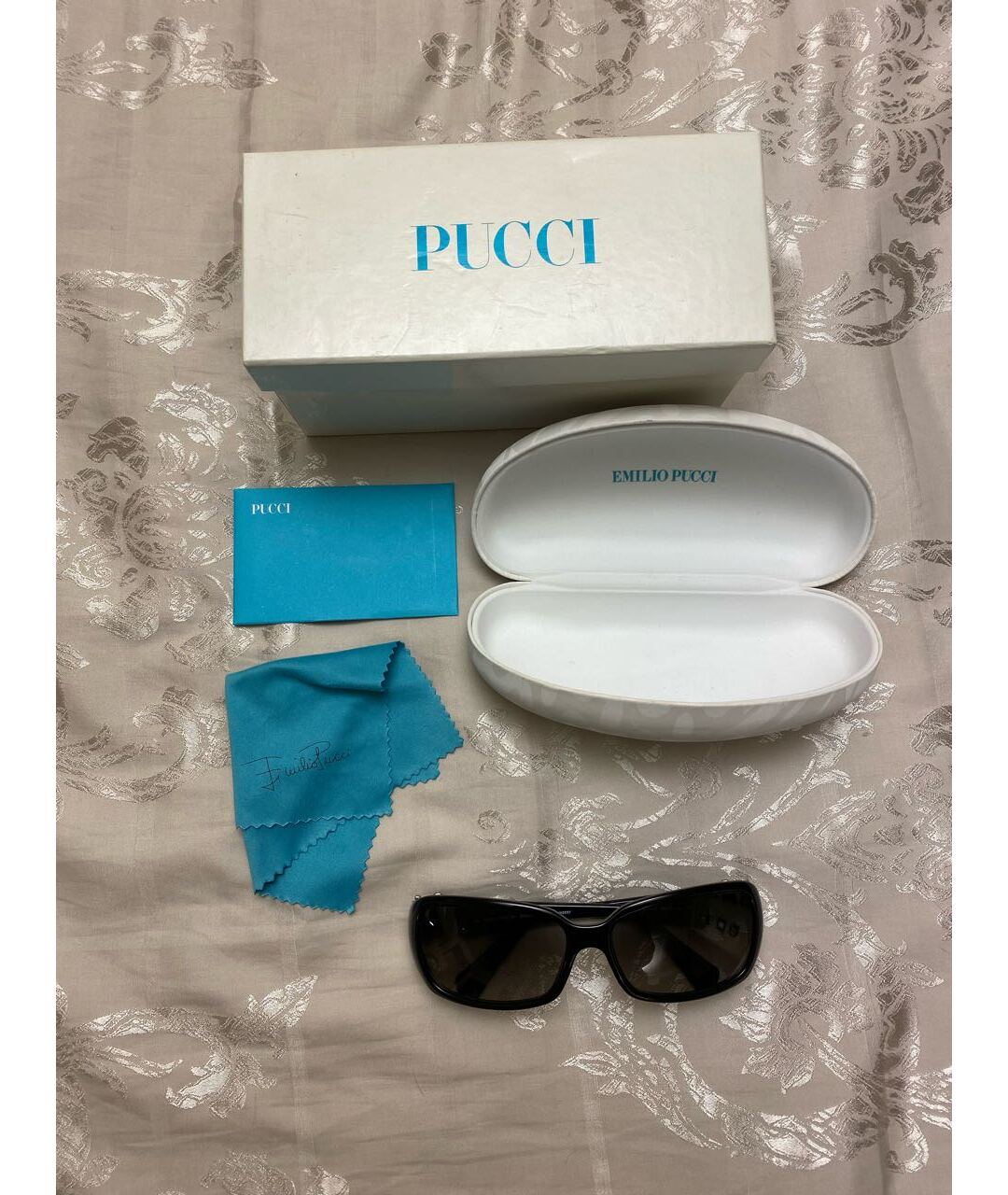 EMILIO PUCCI Черные пластиковые солнцезащитные очки, фото 5