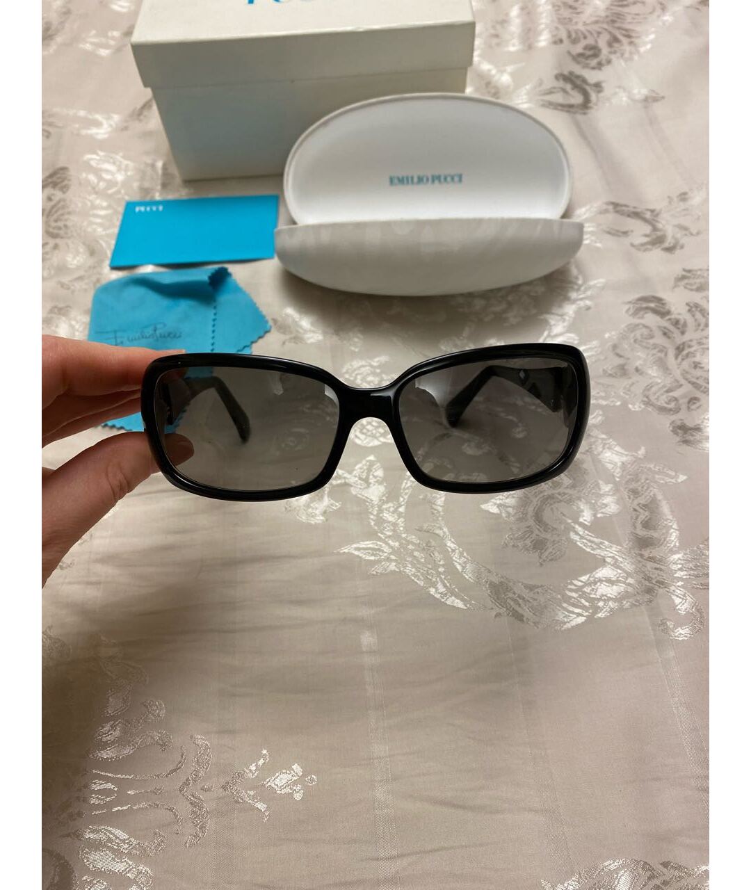 EMILIO PUCCI Черные пластиковые солнцезащитные очки, фото 6