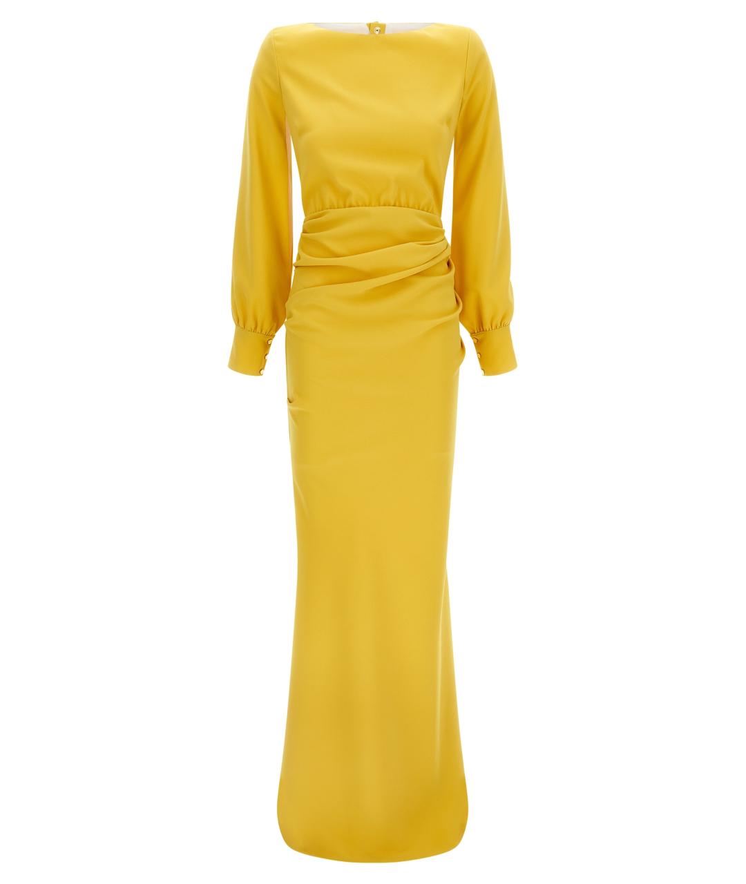 ELISABETTA FRANCHI Желтое полиэстеровое вечернее платье, фото 1