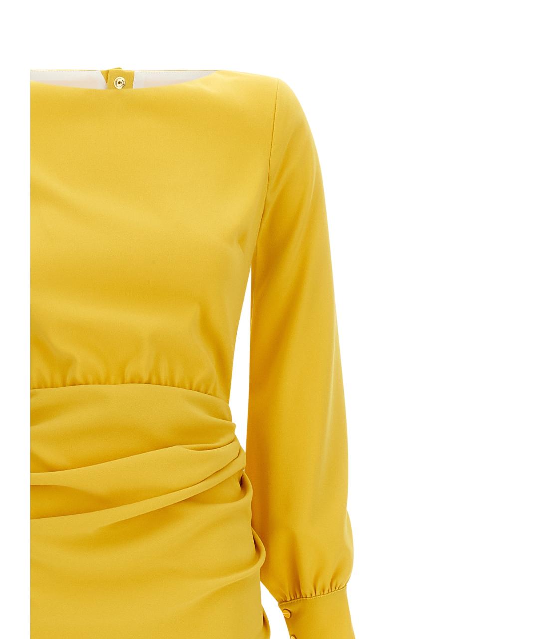 ELISABETTA FRANCHI Желтое полиэстеровое вечернее платье, фото 3