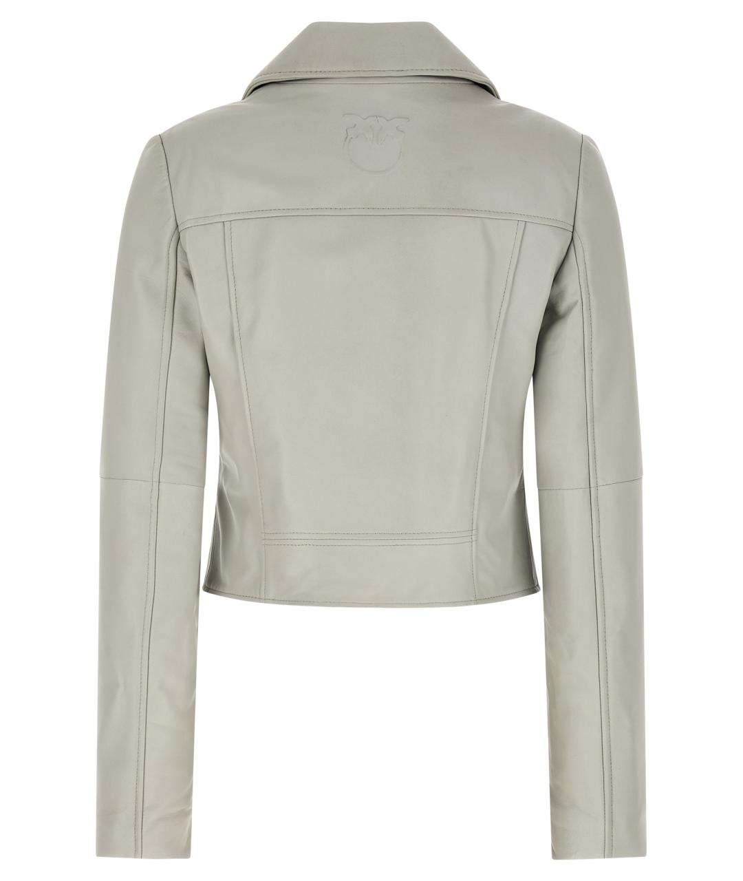PINKO Серая кожаная куртка, фото 2