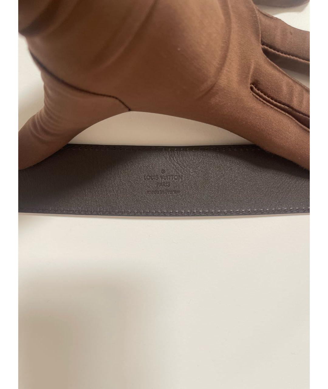 LOUIS VUITTON Коричневый кожаный ремень, фото 3