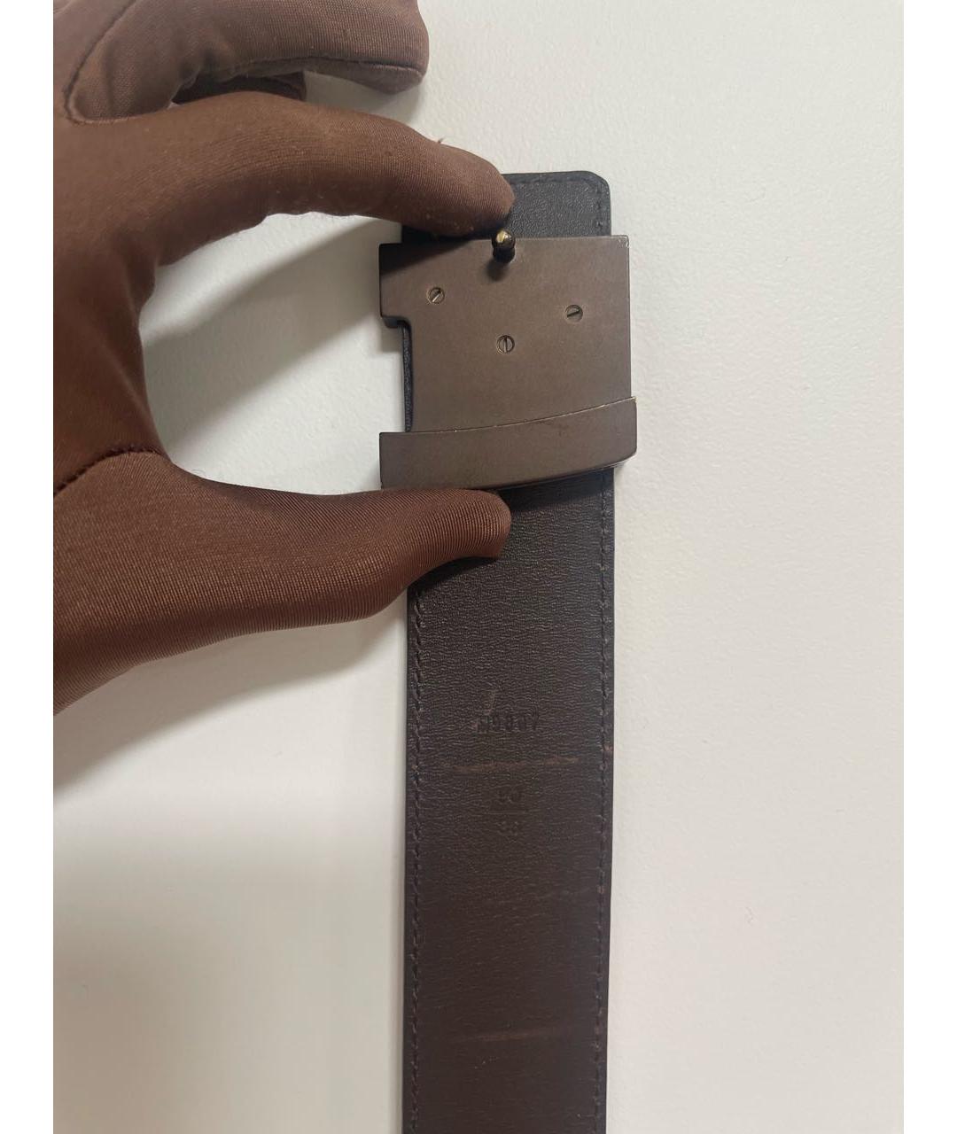 LOUIS VUITTON Коричневый кожаный ремень, фото 2