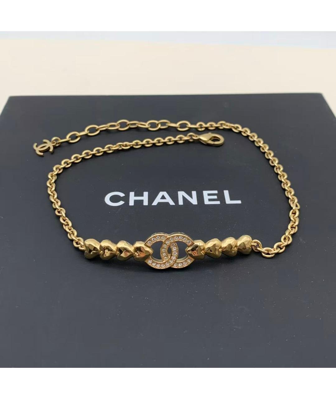 CHANEL Золотое металлическое колье, фото 3