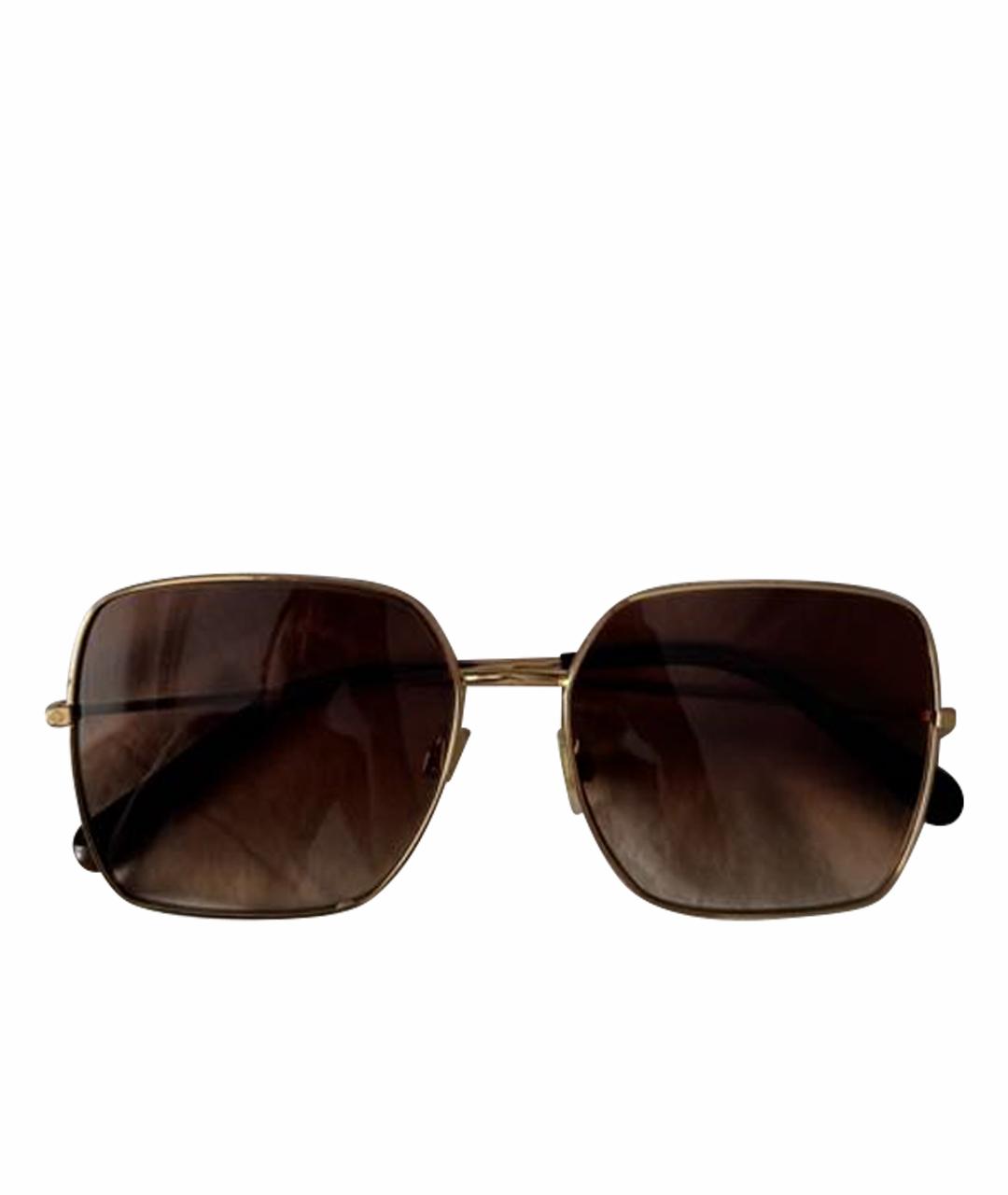 DOLCE&GABBANA Коричневые металлические солнцезащитные очки, фото 1