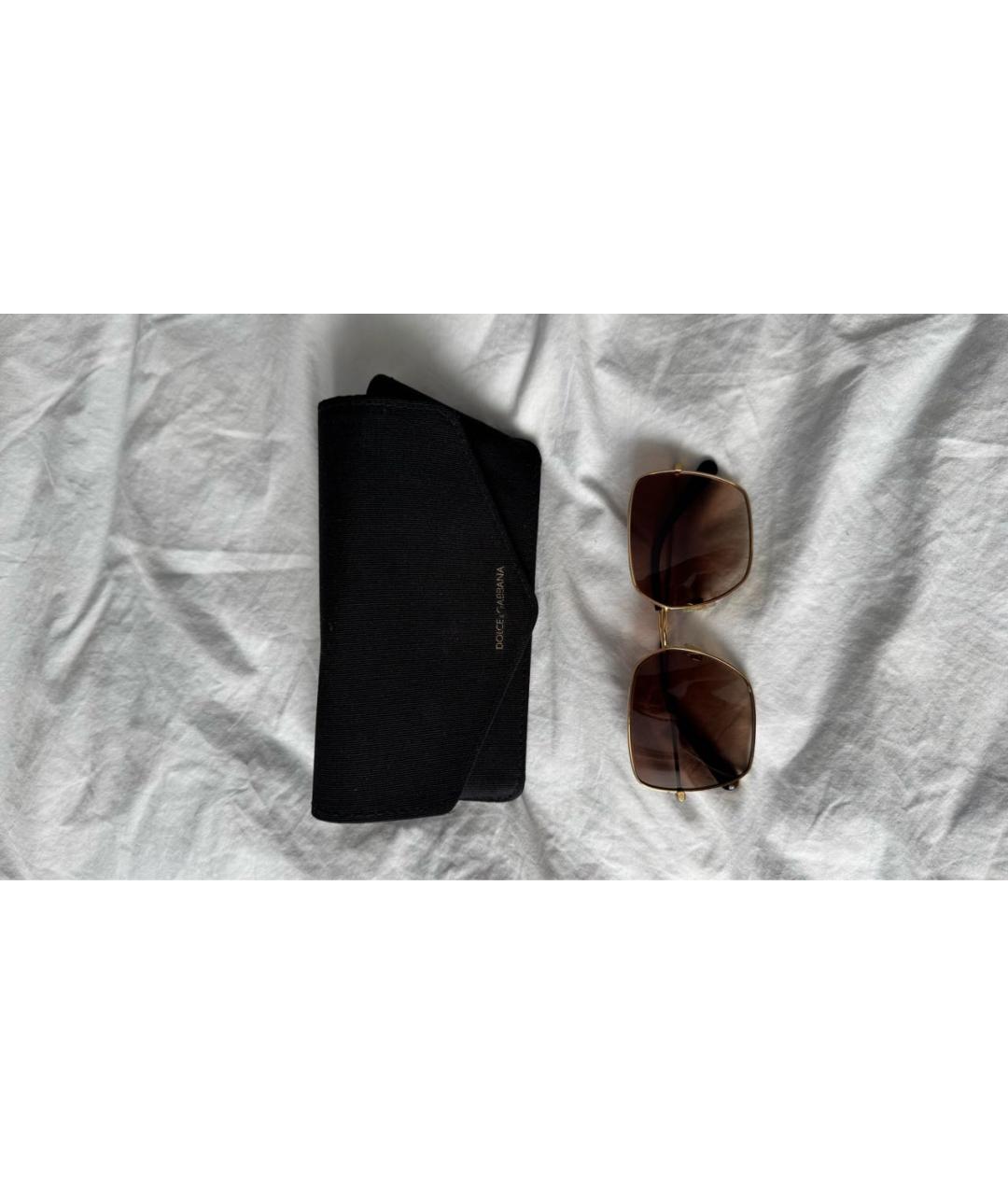 DOLCE&GABBANA Коричневые металлические солнцезащитные очки, фото 5