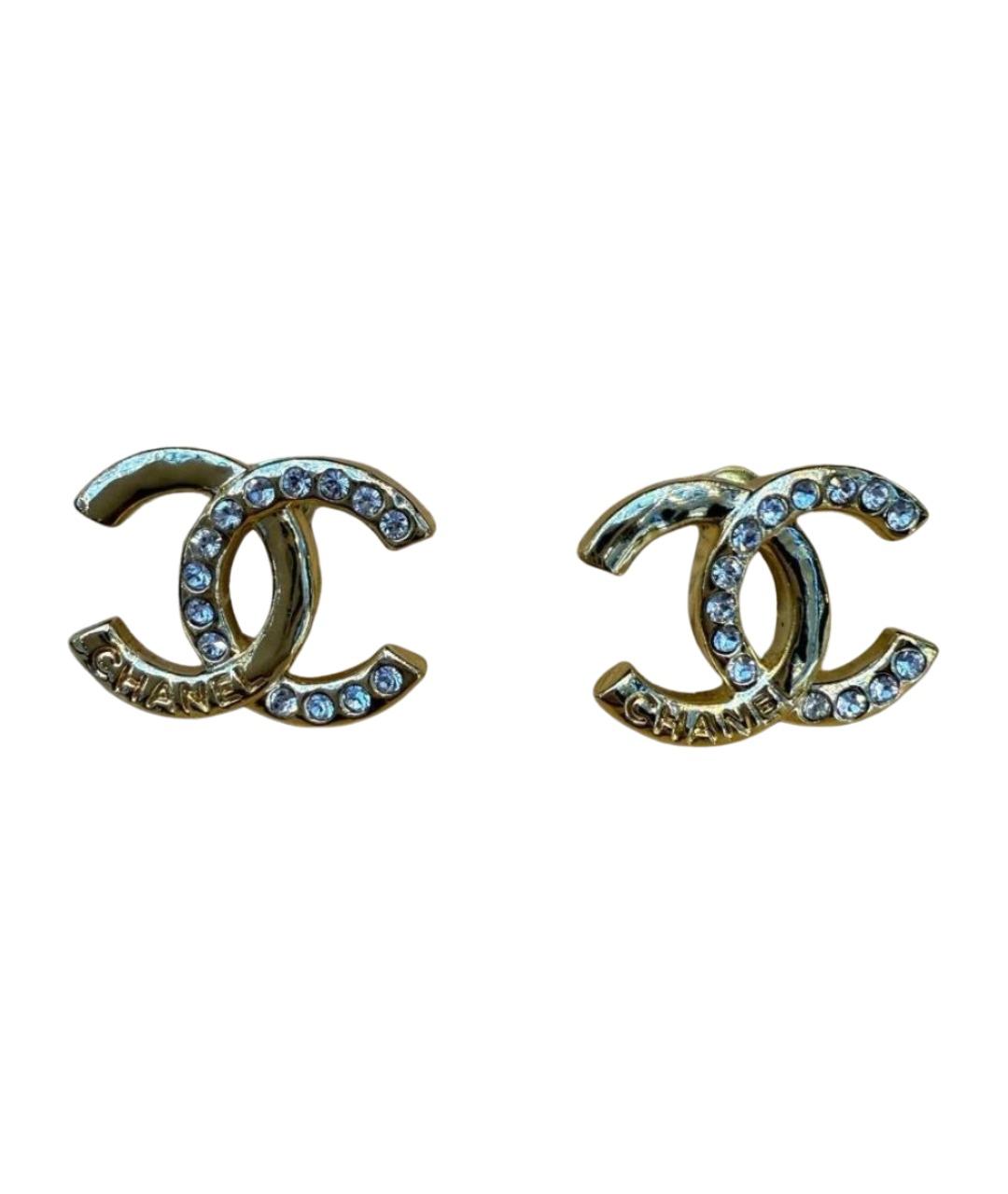 CHANEL Золотые металлические серьги, фото 1