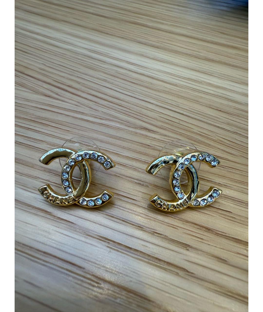 CHANEL Золотые металлические серьги, фото 4