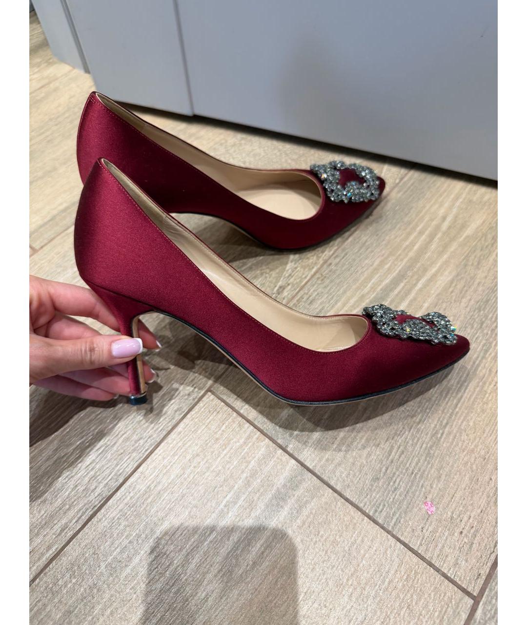 MANOLO BLAHNIK Бордовые туфли, фото 7