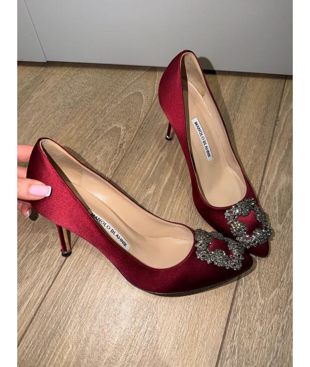 MANOLO BLAHNIK Бордовые туфли, фото 6