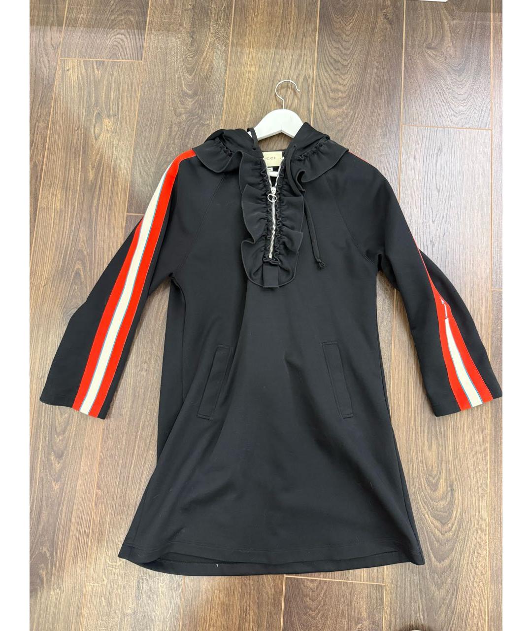 GUCCI Черное полиэстеровое повседневное платье, фото 5