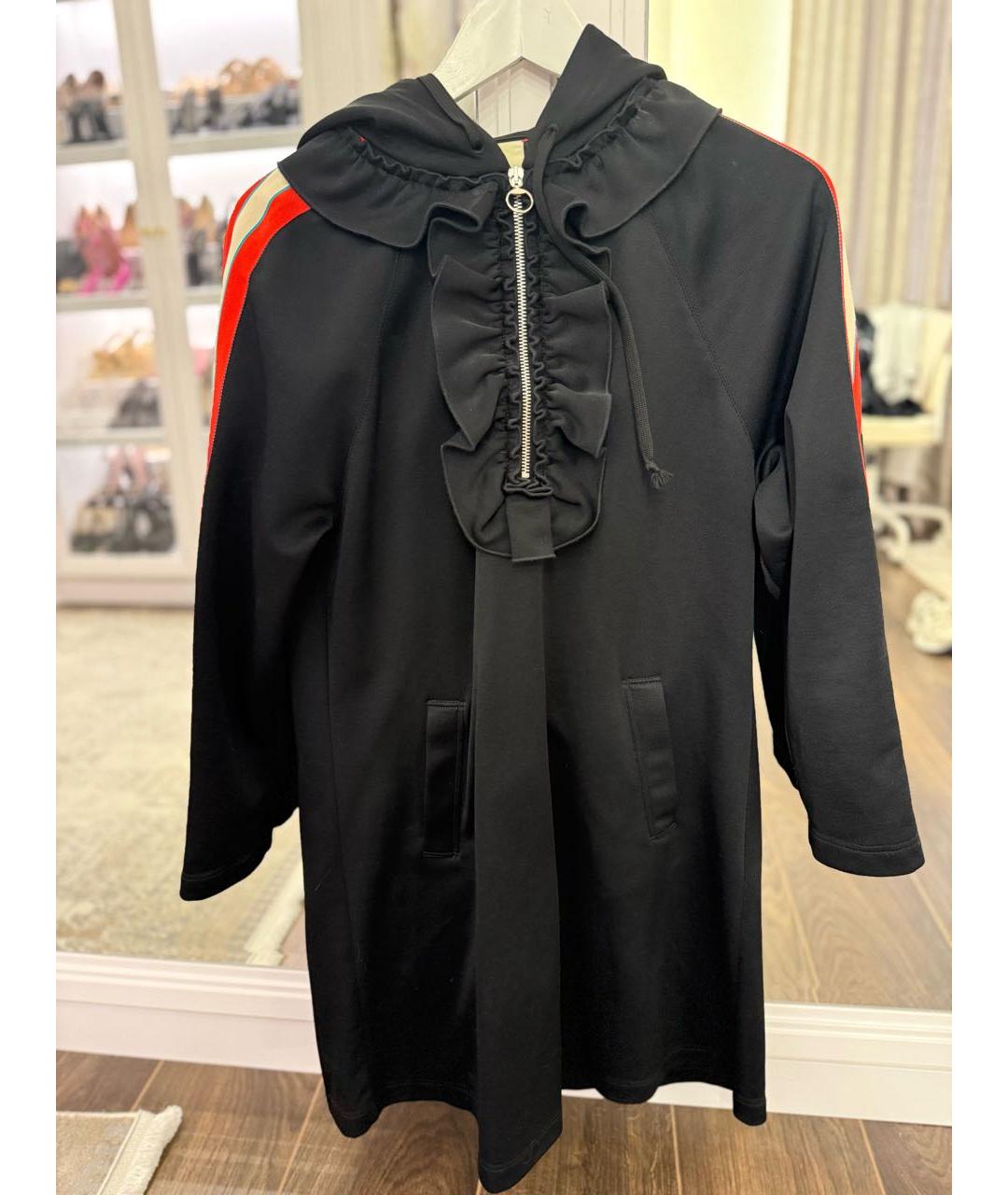 GUCCI Черное полиэстеровое повседневное платье, фото 2