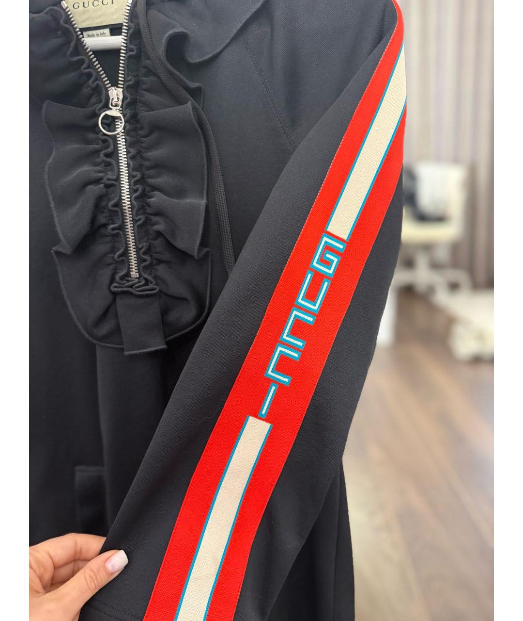 GUCCI Черное полиэстеровое повседневное платье, фото 4