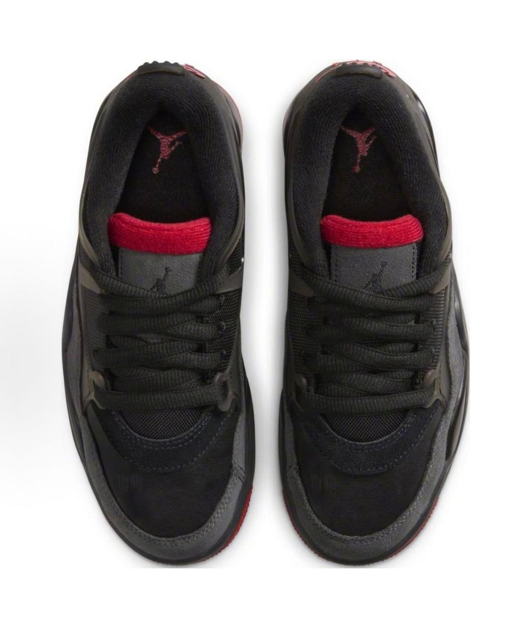 JORDAN Черные кожаные низкие кроссовки / кеды, фото 3