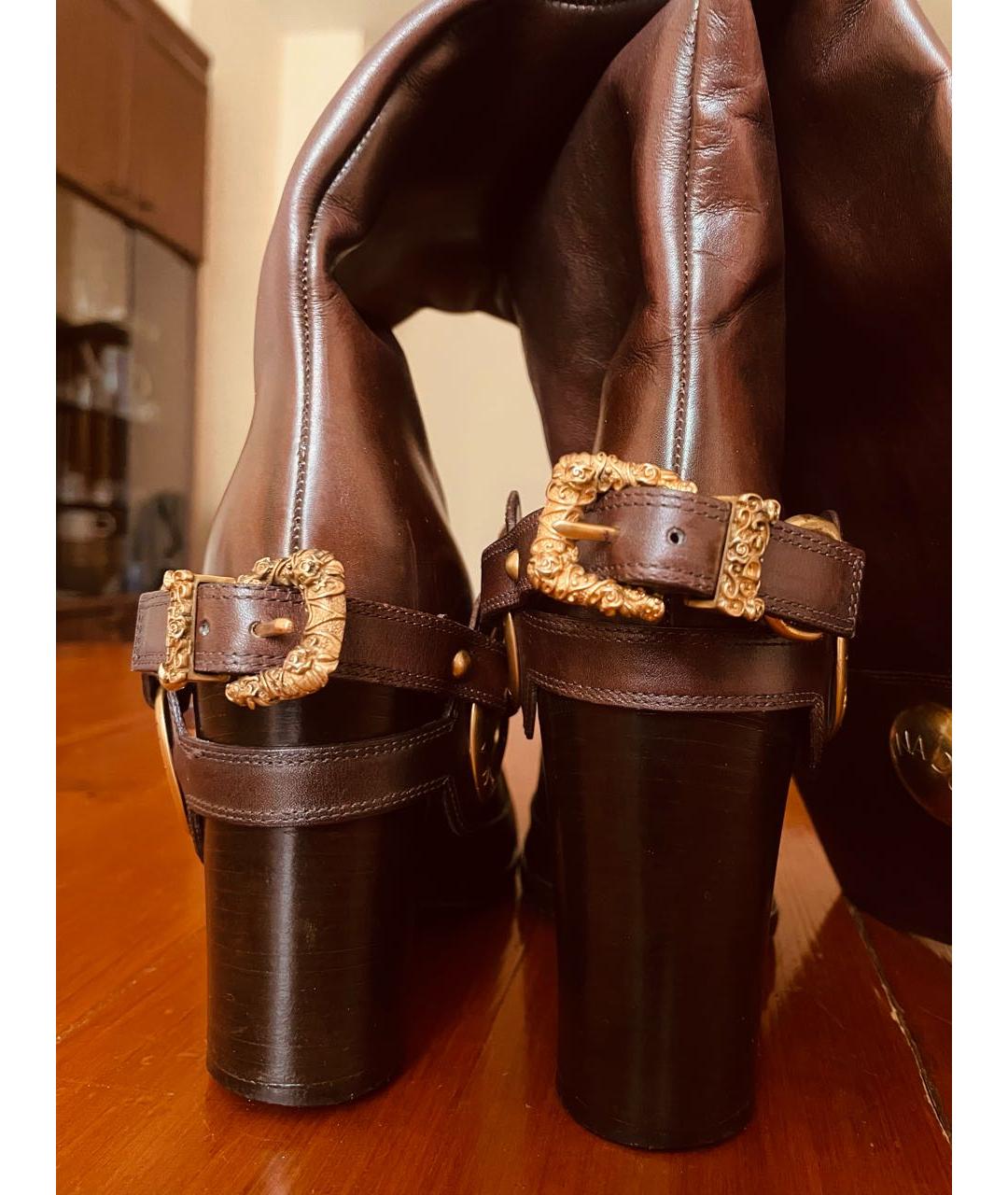 DOLCE&GABBANA Коричневые кожаные сапоги, фото 3