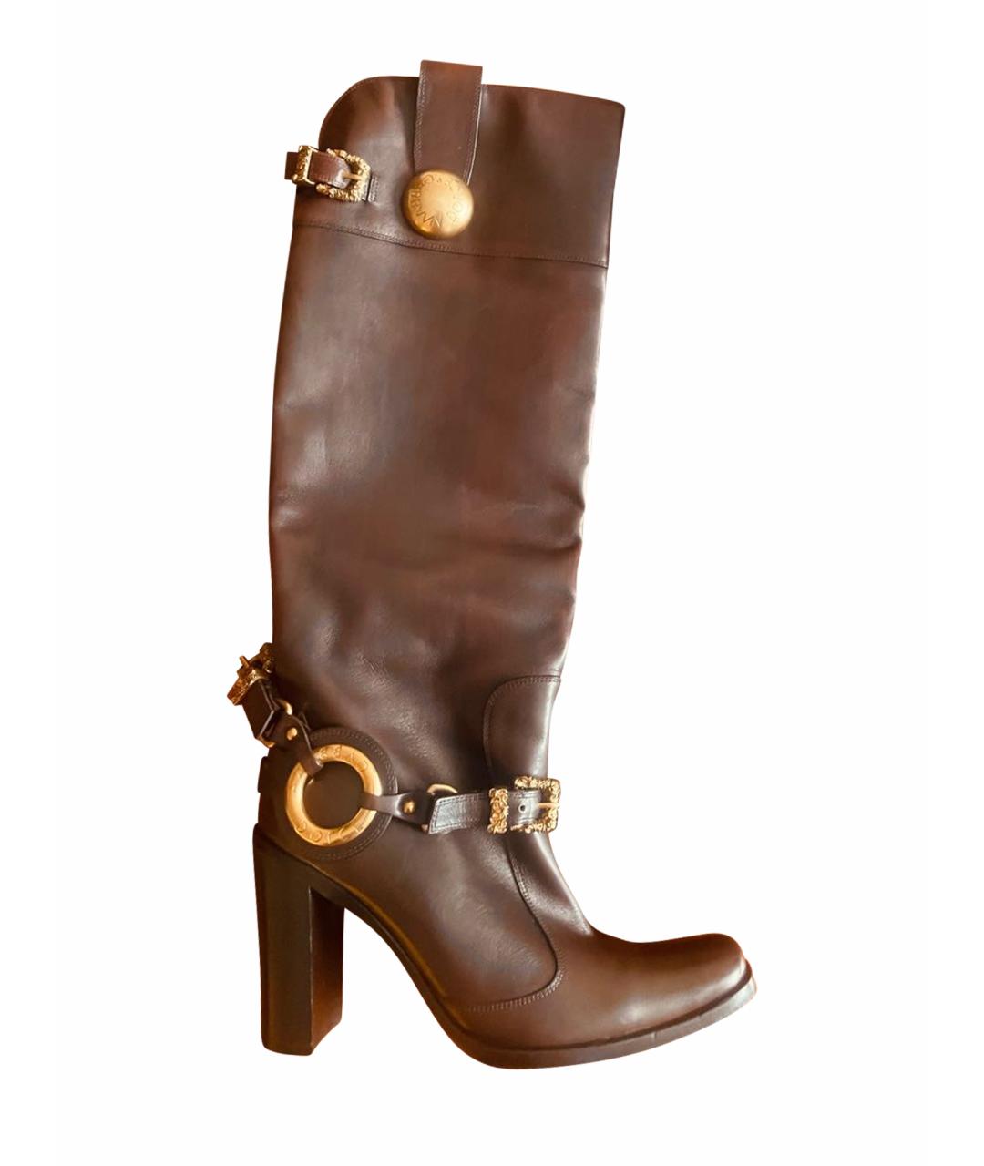 DOLCE&GABBANA Коричневые кожаные сапоги, фото 1