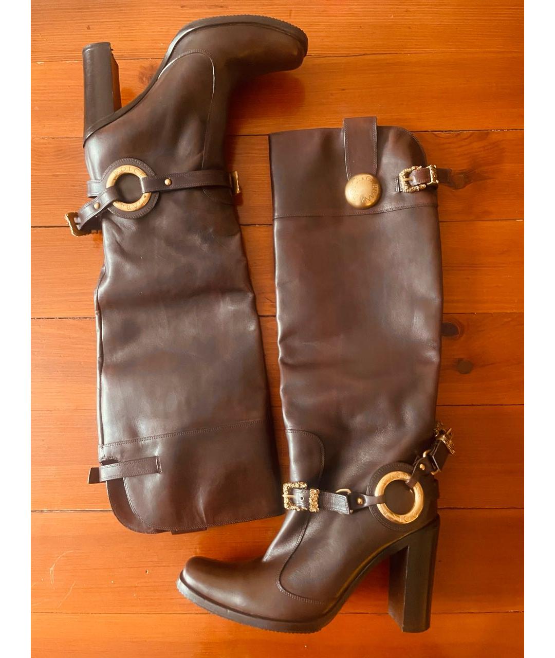 DOLCE&GABBANA Коричневые кожаные сапоги, фото 6