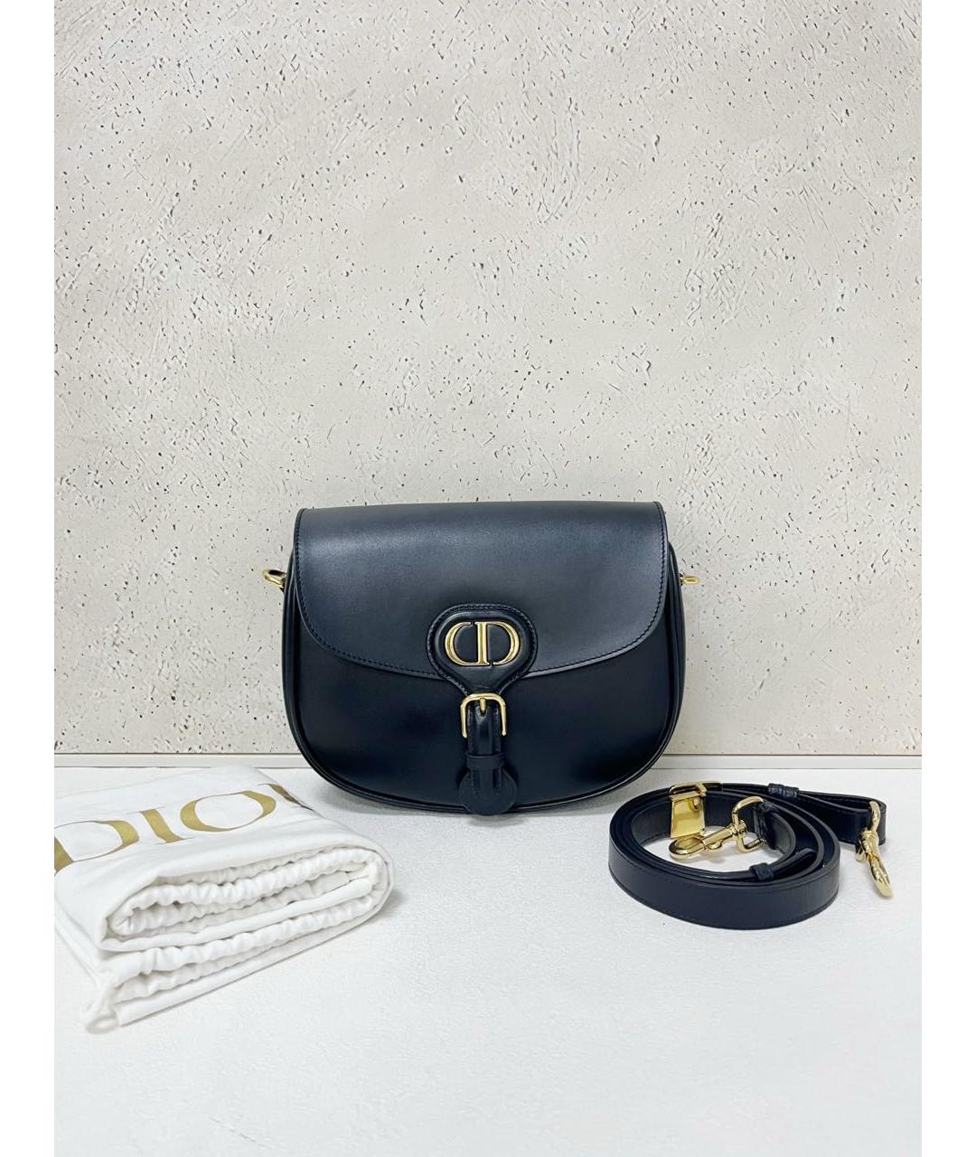 CHRISTIAN DIOR Черная кожаная сумка через плечо, фото 7