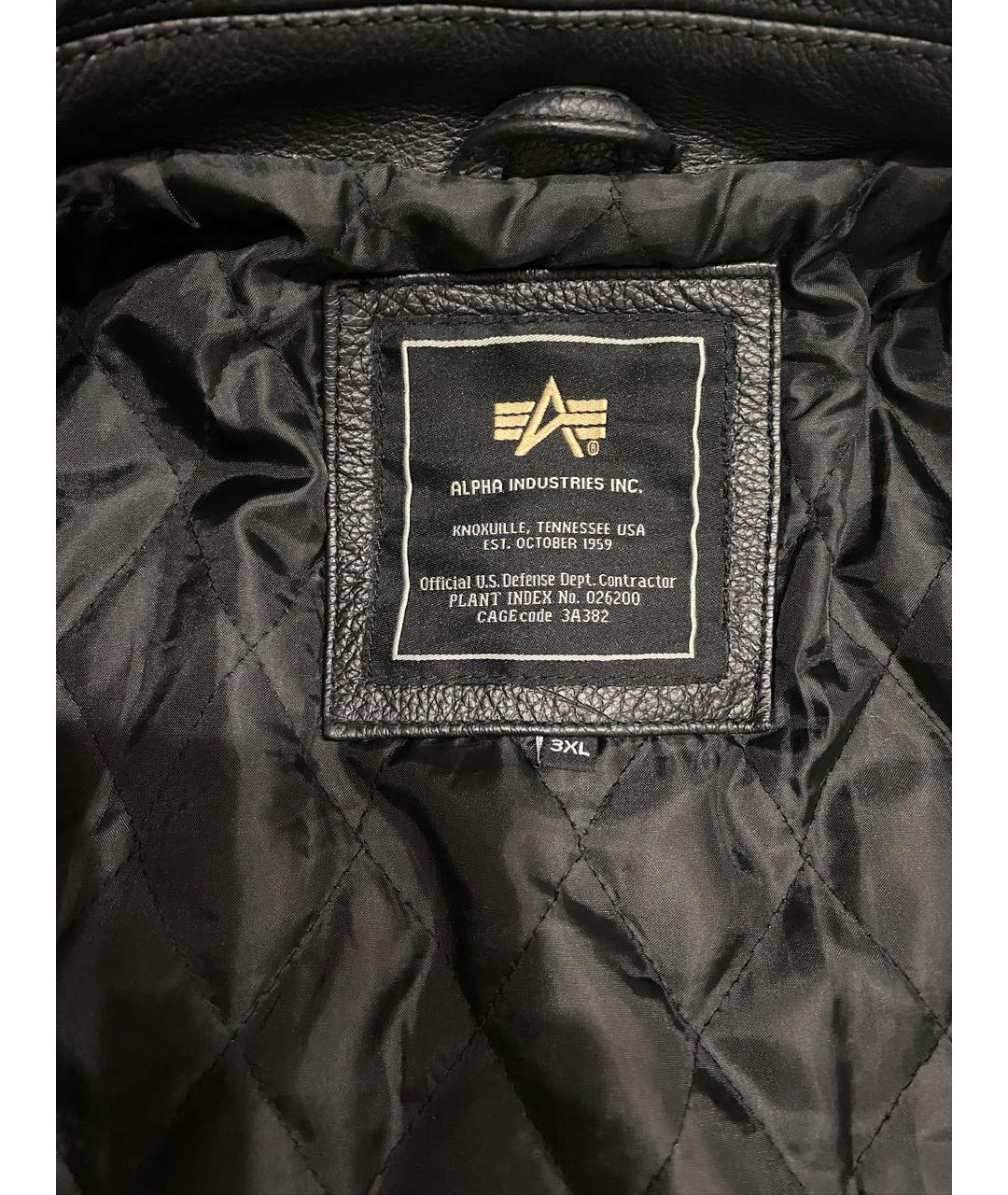 ALPHA INDUSTRIES Черная кожаная куртка, фото 5