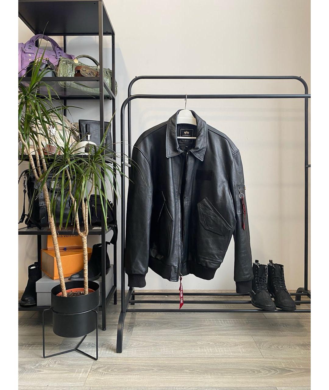 ALPHA INDUSTRIES Черная кожаная куртка, фото 9