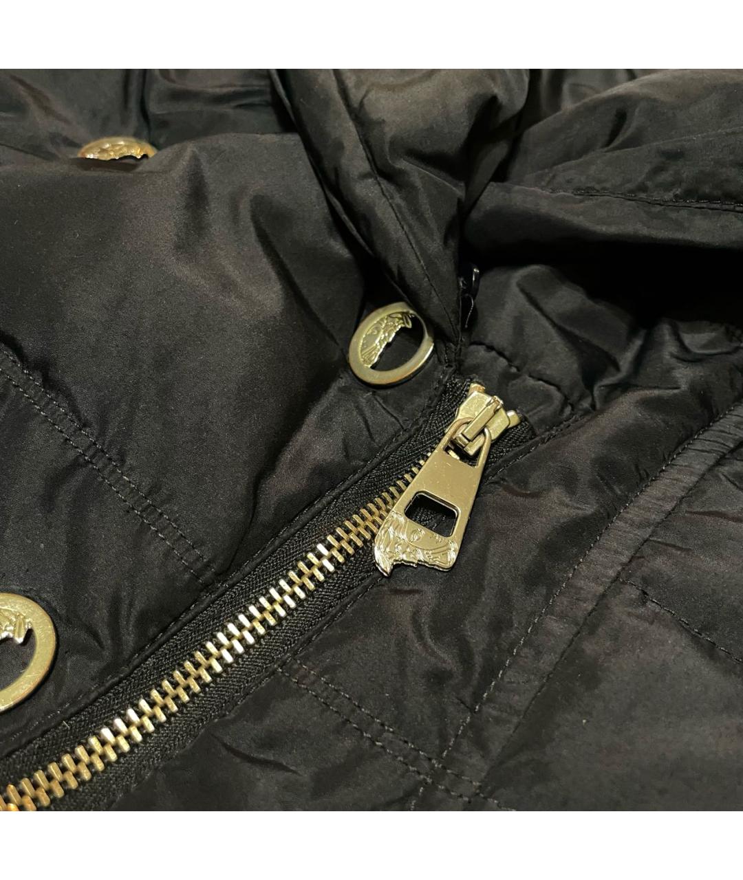 VERSACE COLLECTION Черный полиамидовый пуховик, фото 6