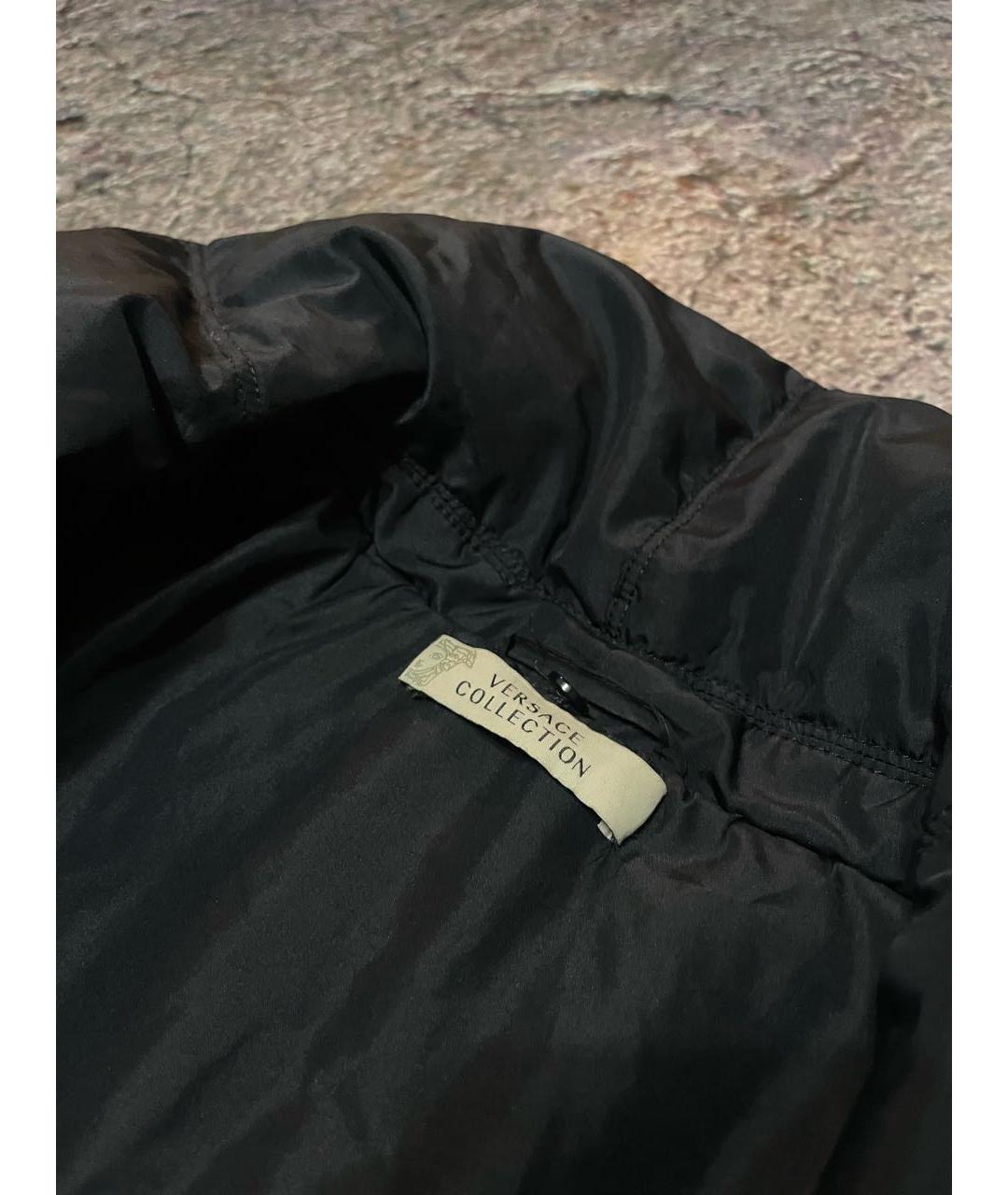 VERSACE COLLECTION Черный полиамидовый пуховик, фото 3