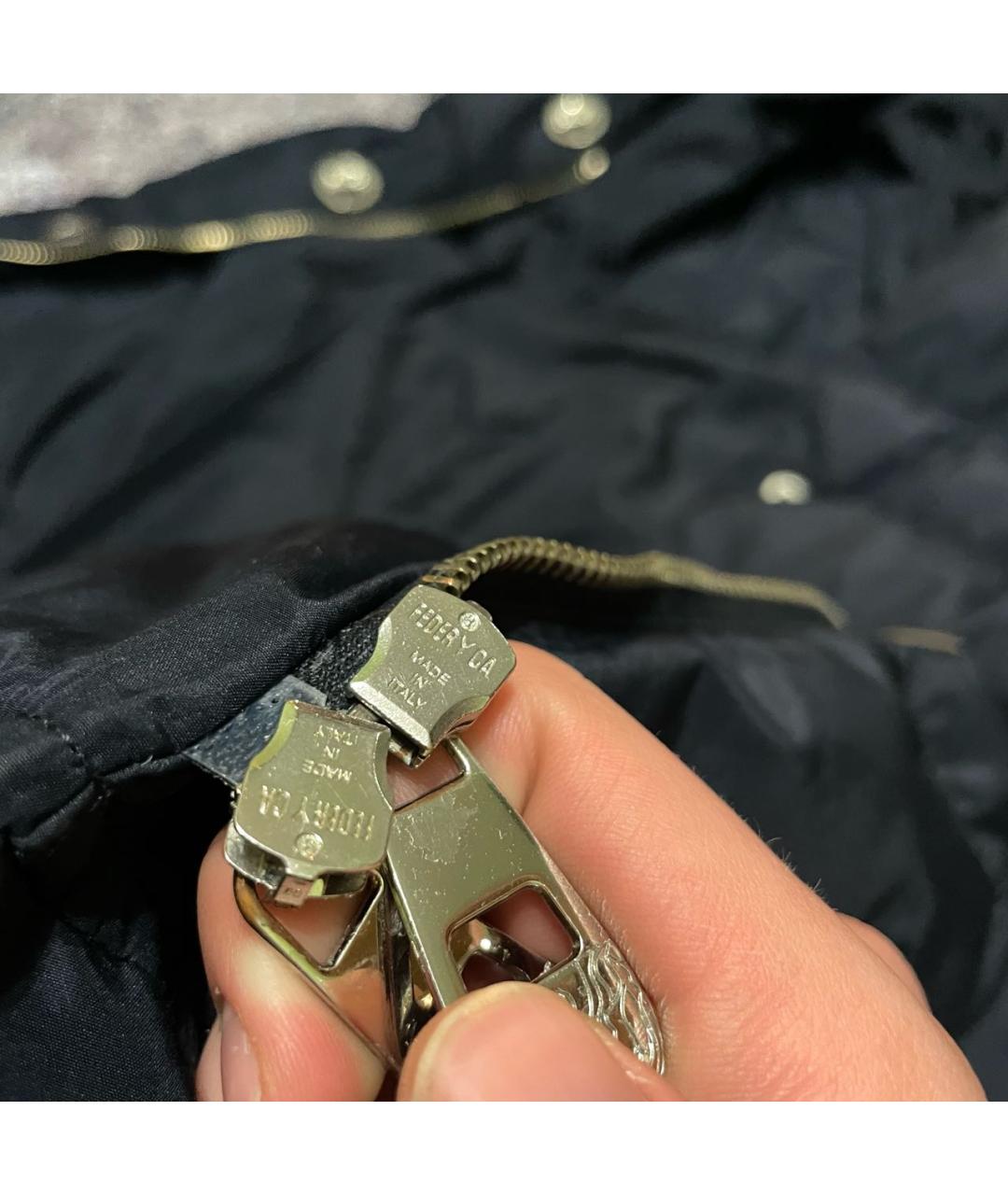 VERSACE COLLECTION Черный полиамидовый пуховик, фото 7