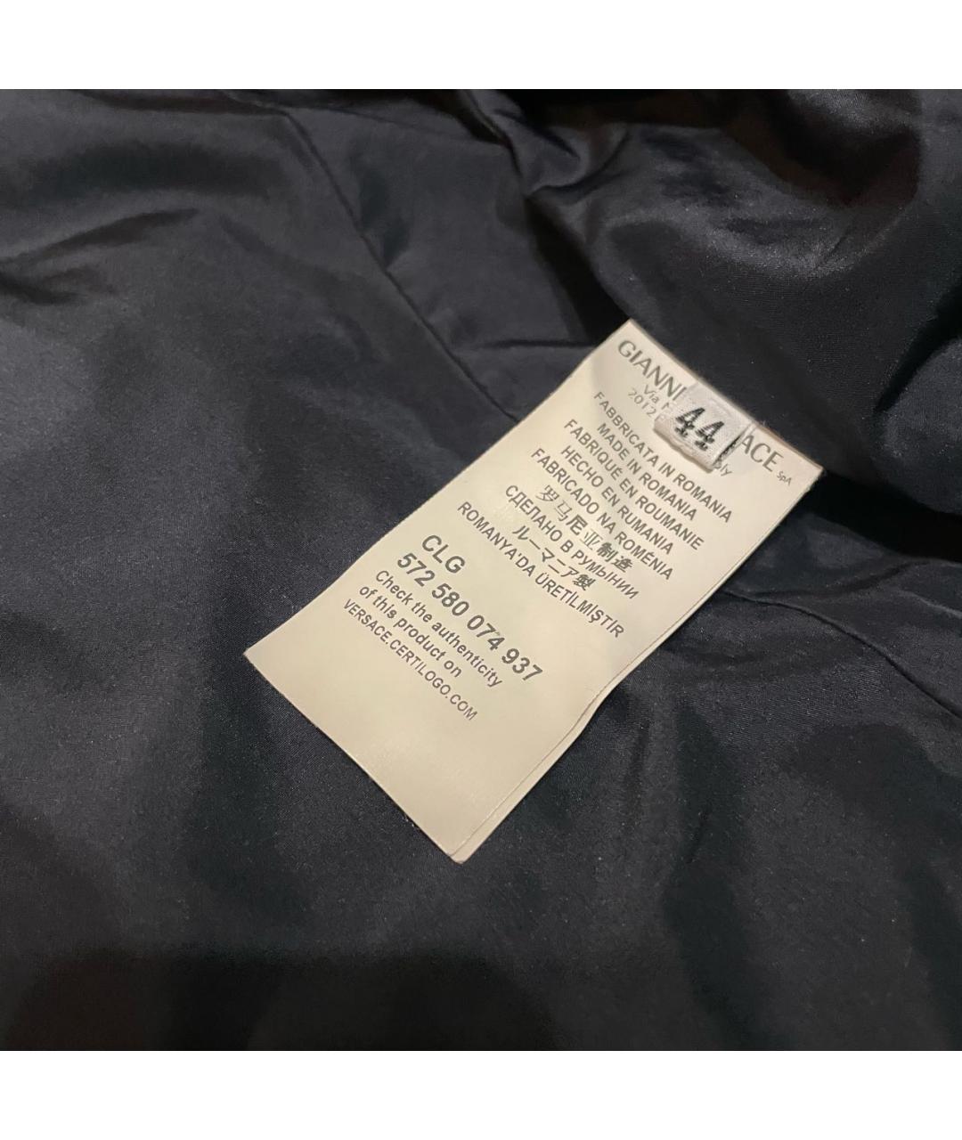 VERSACE COLLECTION Черный полиамидовый пуховик, фото 5