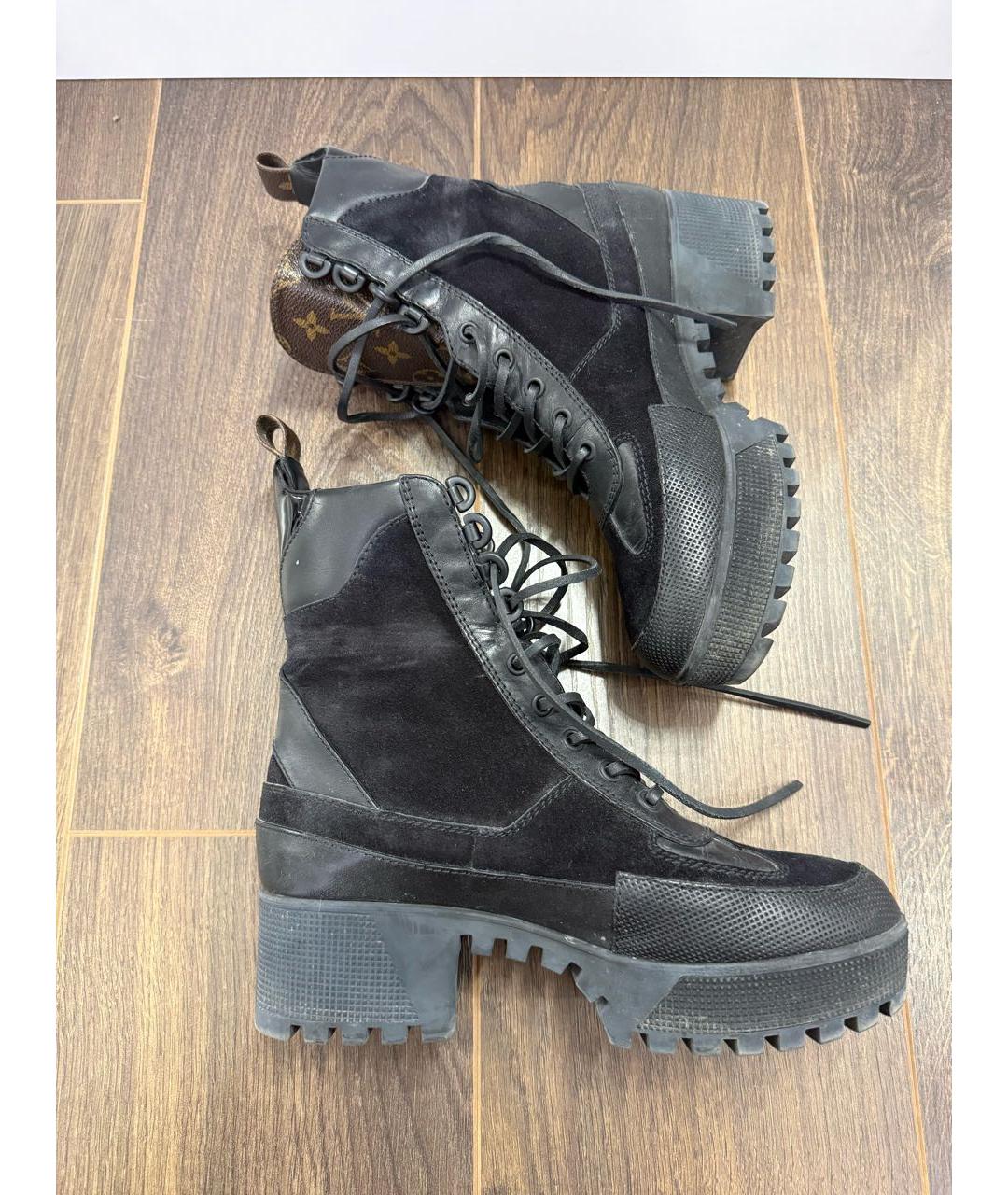 LOUIS VUITTON Черные кожаные ботинки, фото 8