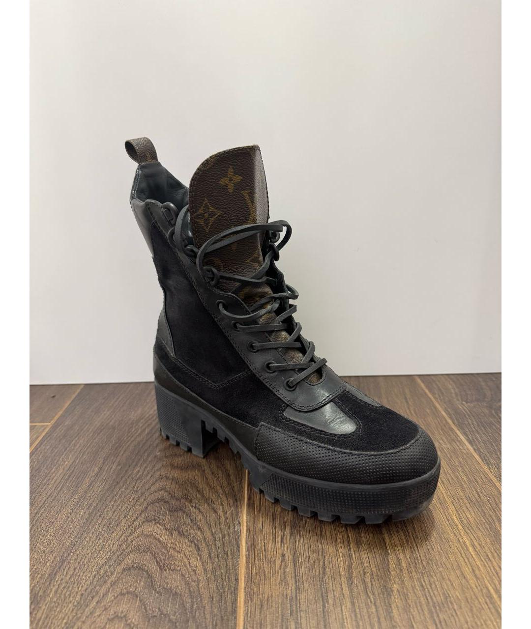 LOUIS VUITTON Черные кожаные ботинки, фото 7