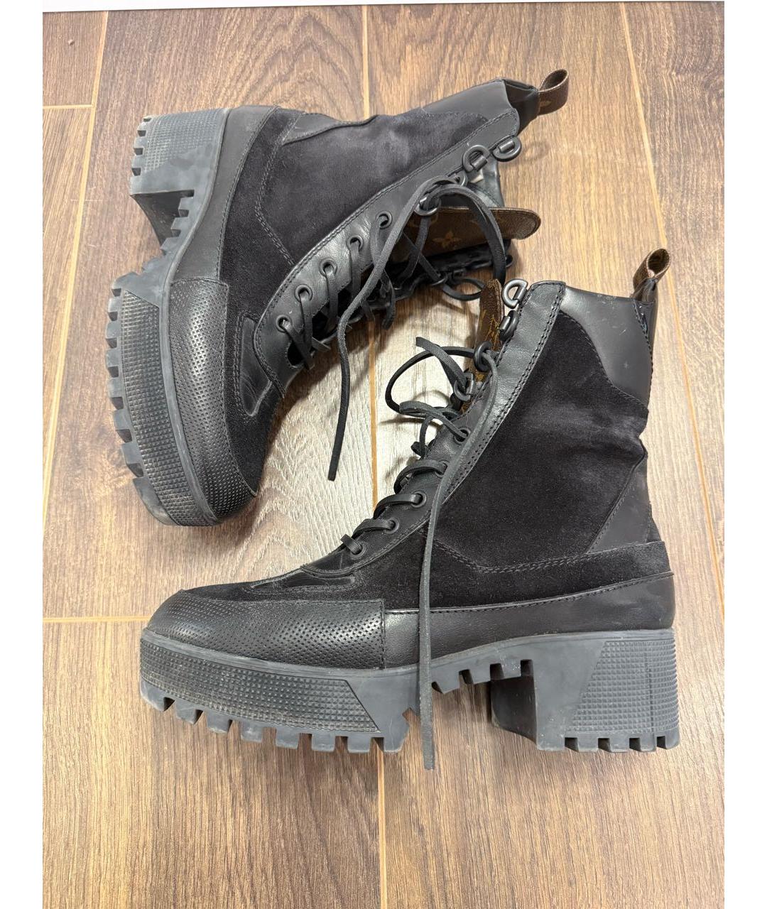 LOUIS VUITTON Черные кожаные ботинки, фото 6