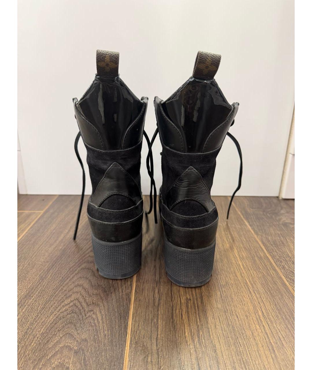 LOUIS VUITTON Черные кожаные ботинки, фото 4