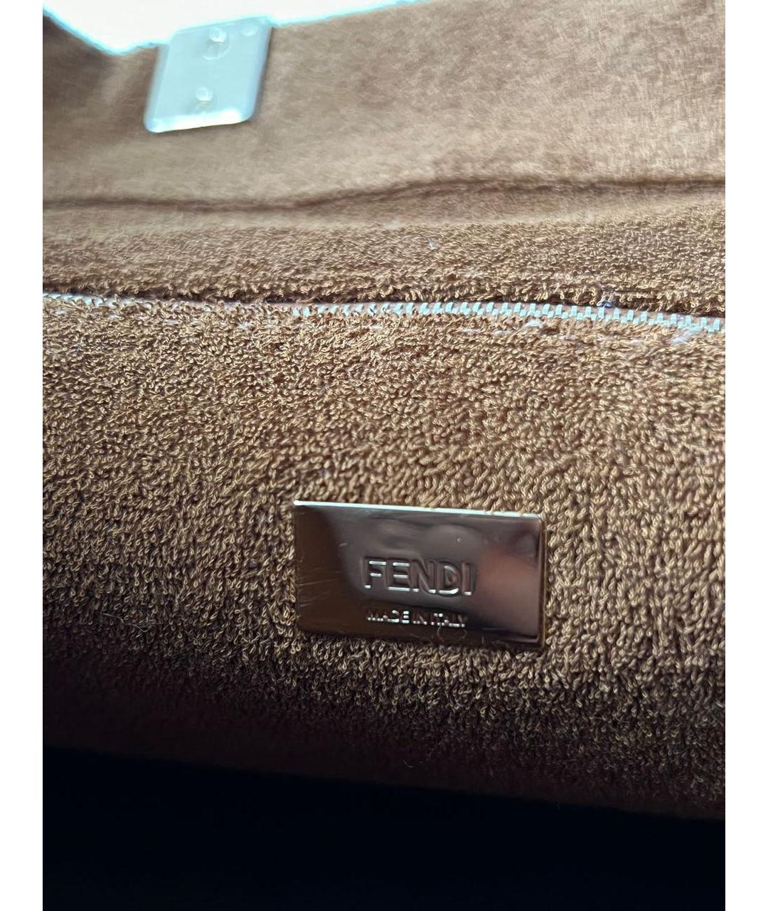 FENDI Коричневая сумка с короткими ручками, фото 5