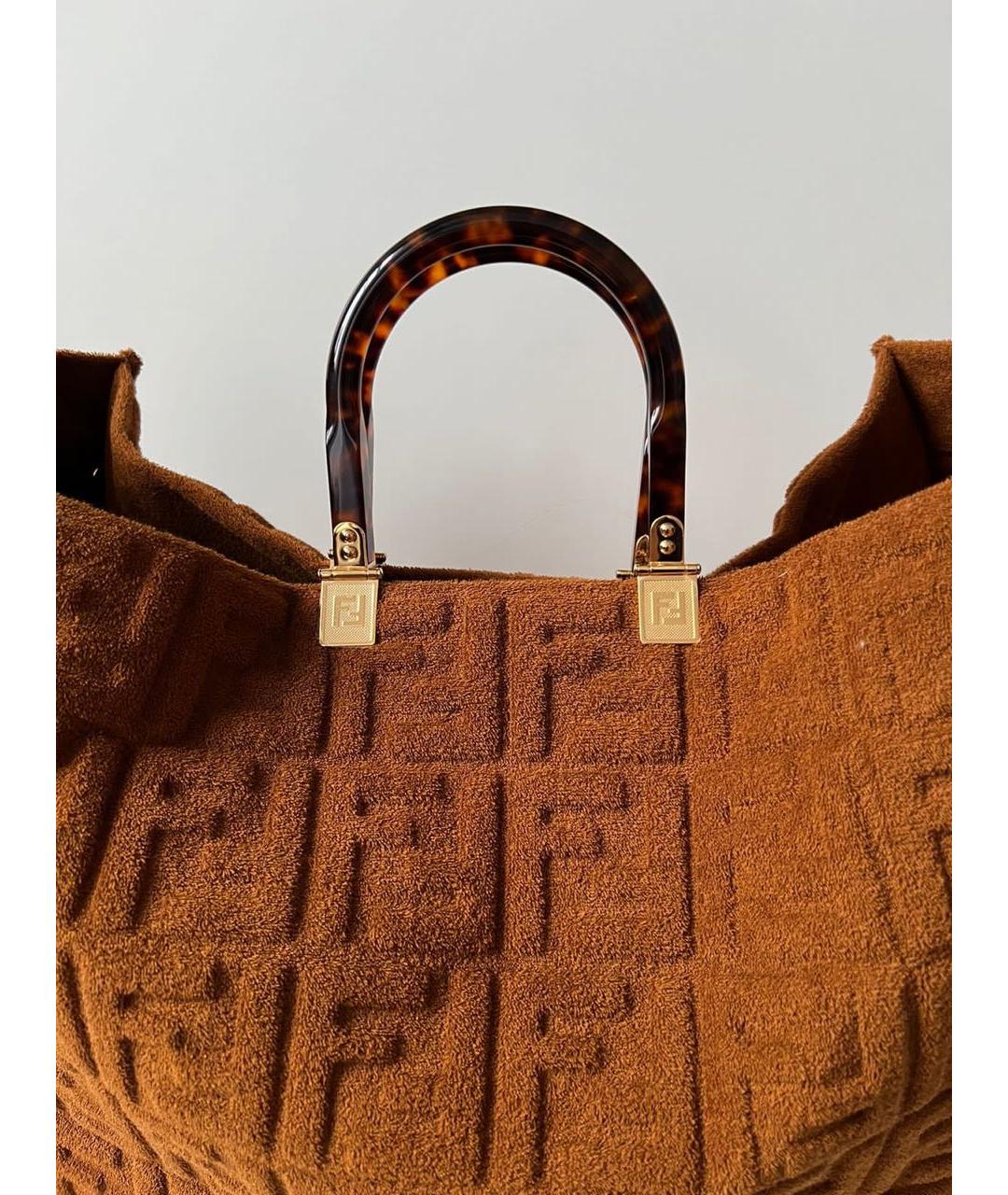 FENDI Коричневая сумка с короткими ручками, фото 2