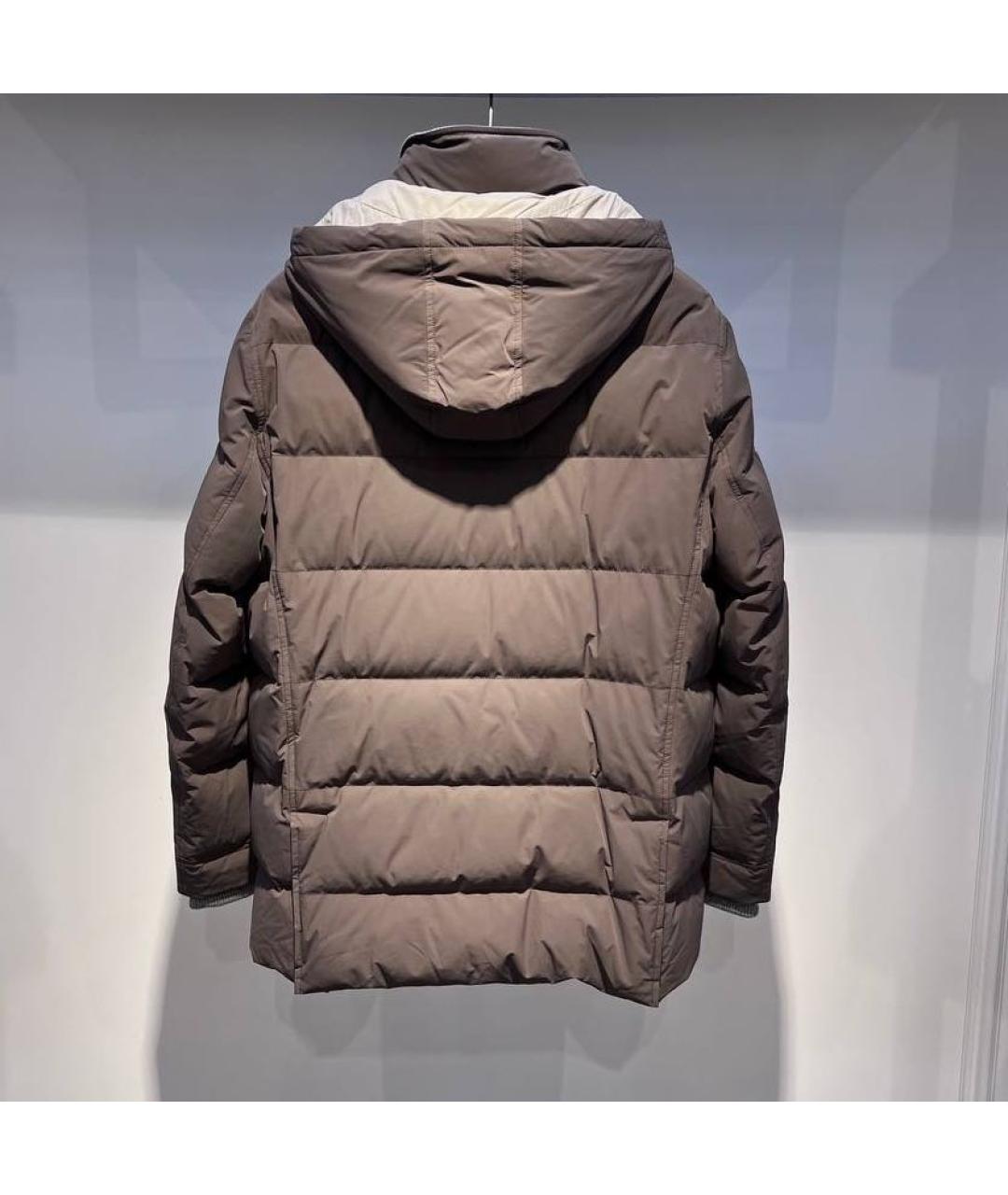BRUNELLO CUCINELLI Коричневая полиамидовая куртка, фото 2