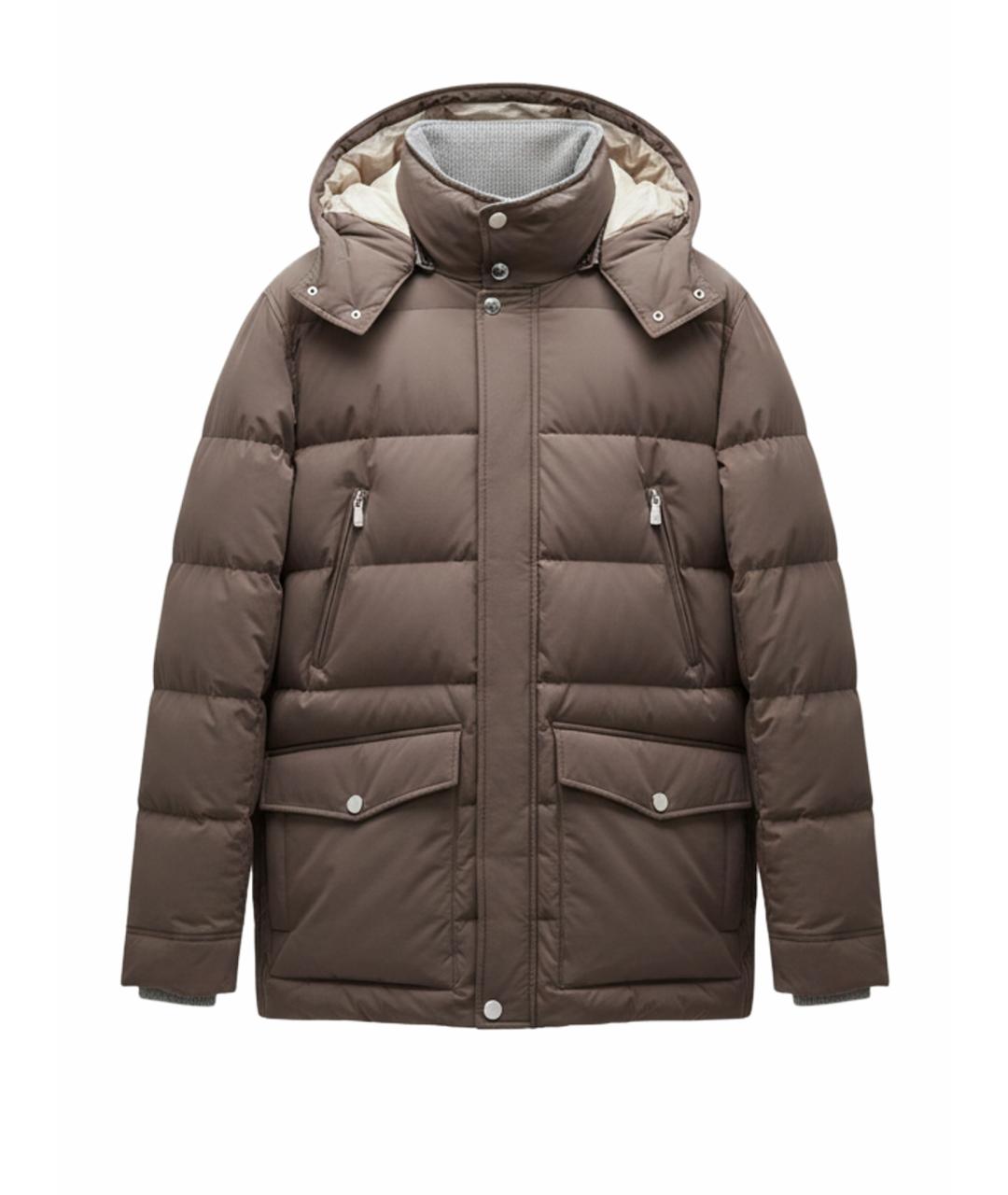 BRUNELLO CUCINELLI Коричневая полиамидовая куртка, фото 1