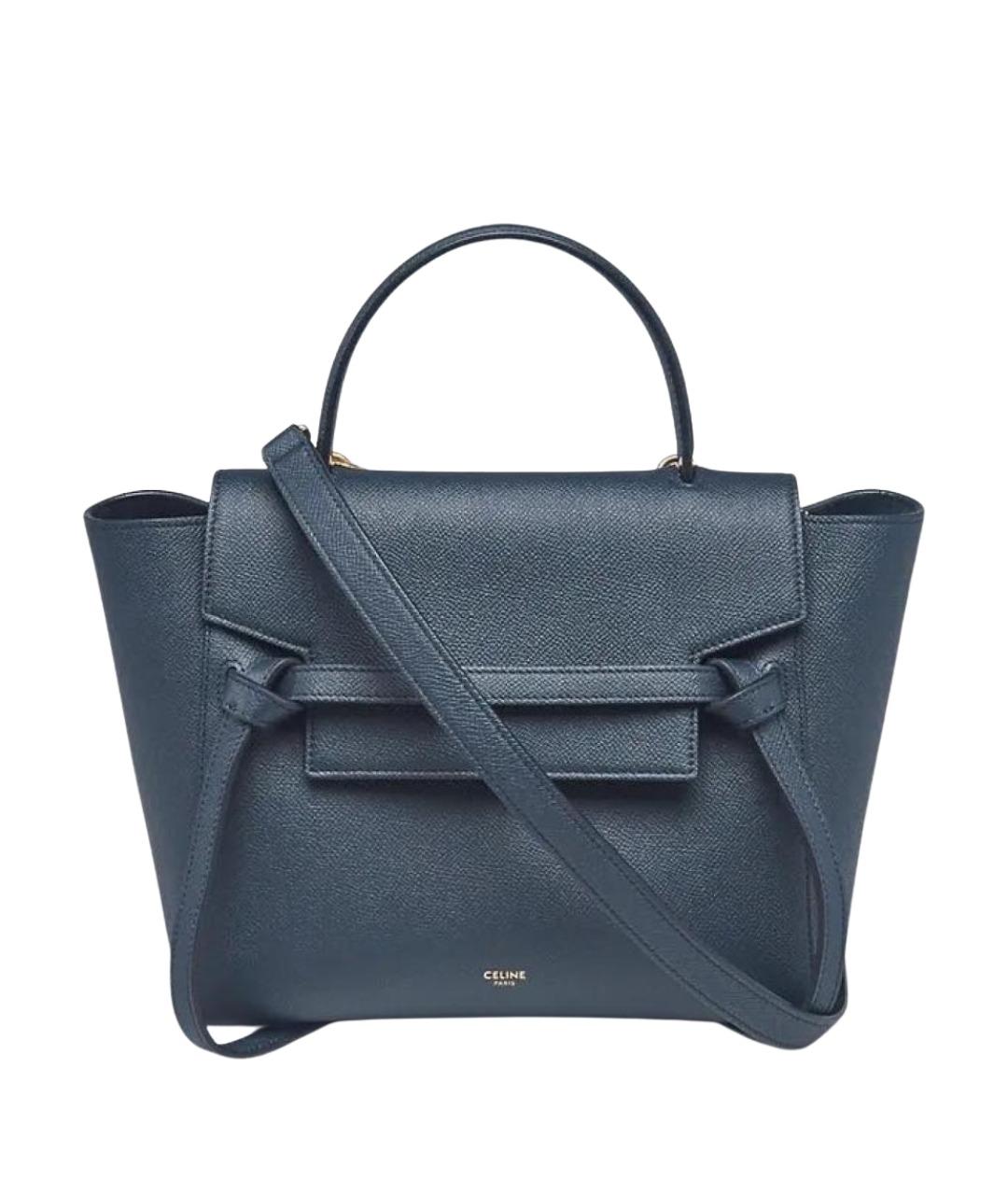 CELINE Темно-синяя кожаная сумка через плечо, фото 1