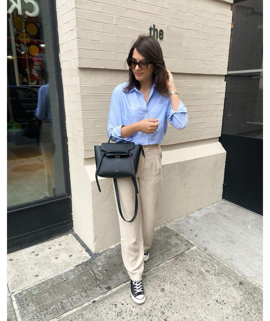 CELINE Темно-синяя кожаная сумка через плечо, фото 6