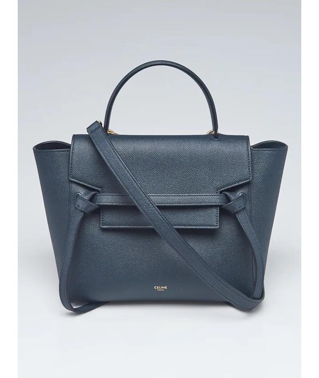 CELINE Темно-синяя кожаная сумка через плечо, фото 7