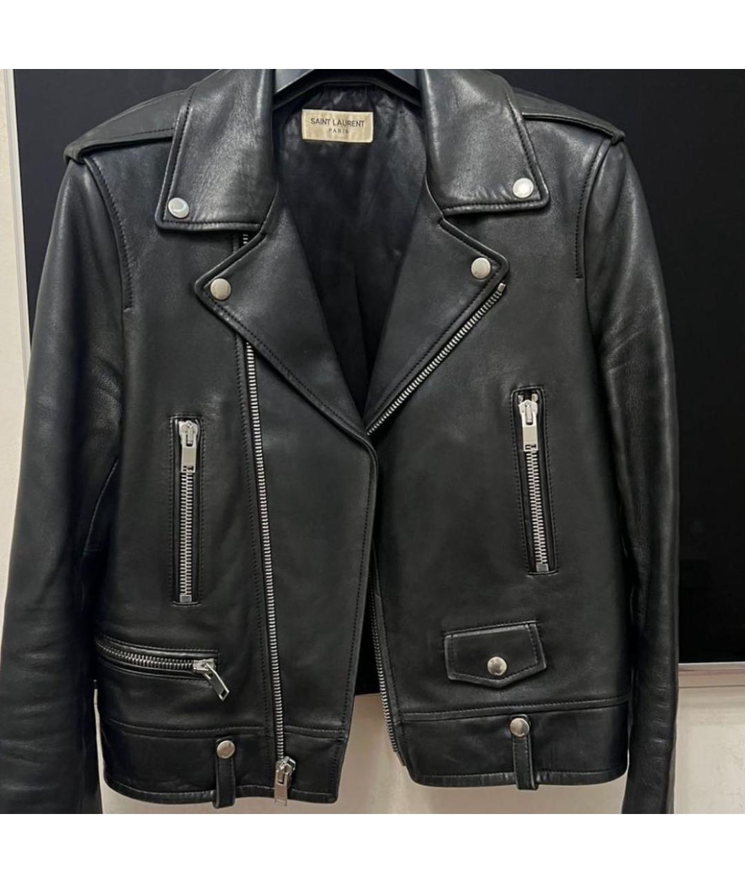 SAINT LAURENT Черная кожаная куртка, фото 2