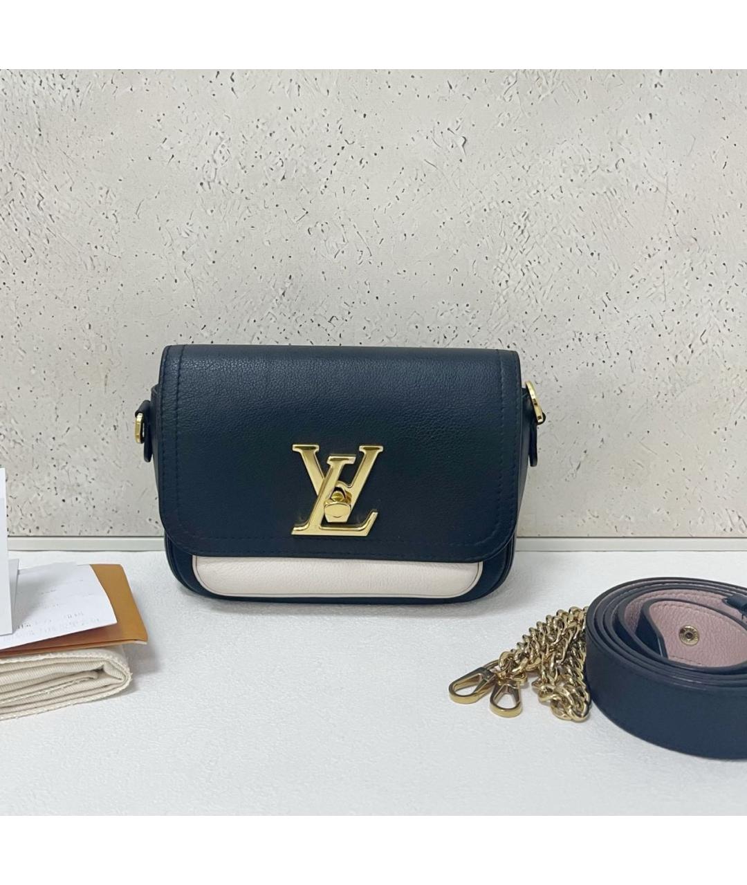 LOUIS VUITTON Черная кожаная сумка через плечо, фото 2