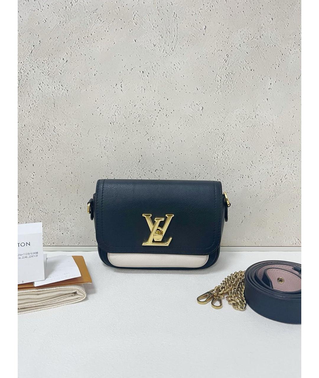 LOUIS VUITTON Черная кожаная сумка через плечо, фото 8