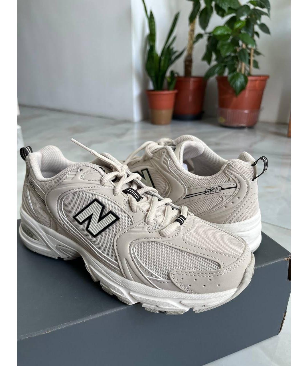 NEW BALANCE Бежевые кожаные кроссовки, фото 2