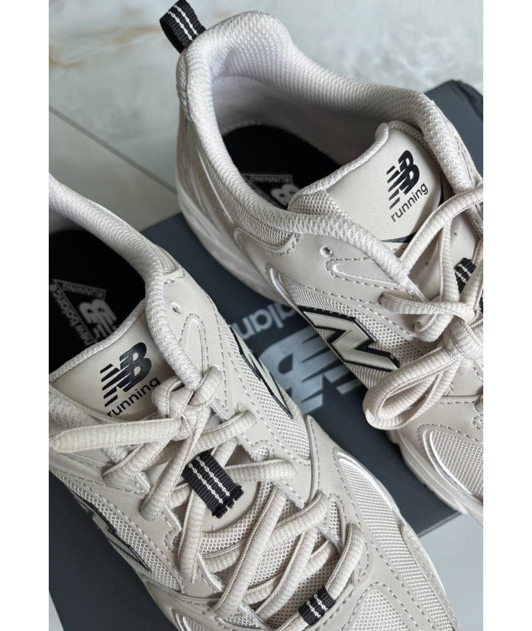 NEW BALANCE Бежевые кожаные кроссовки, фото 8